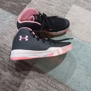 Under Armour Kids' Black and Pink Sneakers